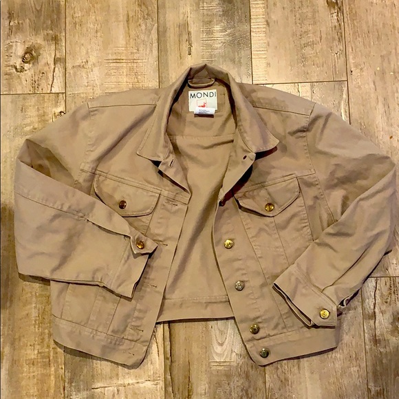 Mondi Jackets & Blazers - Vintage Mondi cropped jean jacket khaki cotton